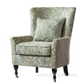 Flower Fabric Leisure Armed Accent Chair